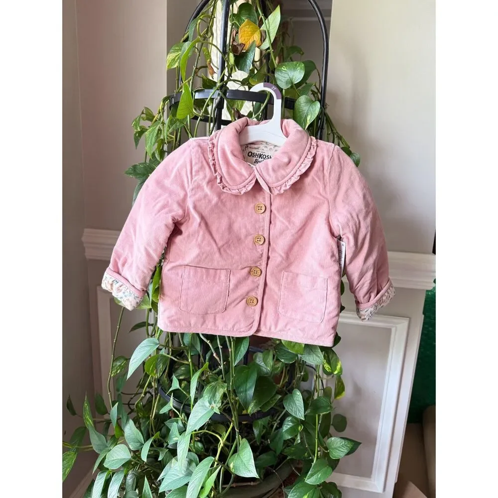 NWT OshKosh B'gosh toddler Girls Pink Corduroy Jacket Size 2T